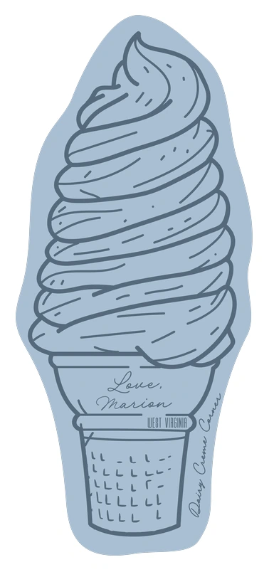 Sticker of a soft-serve cone for Dairy Creme Corner