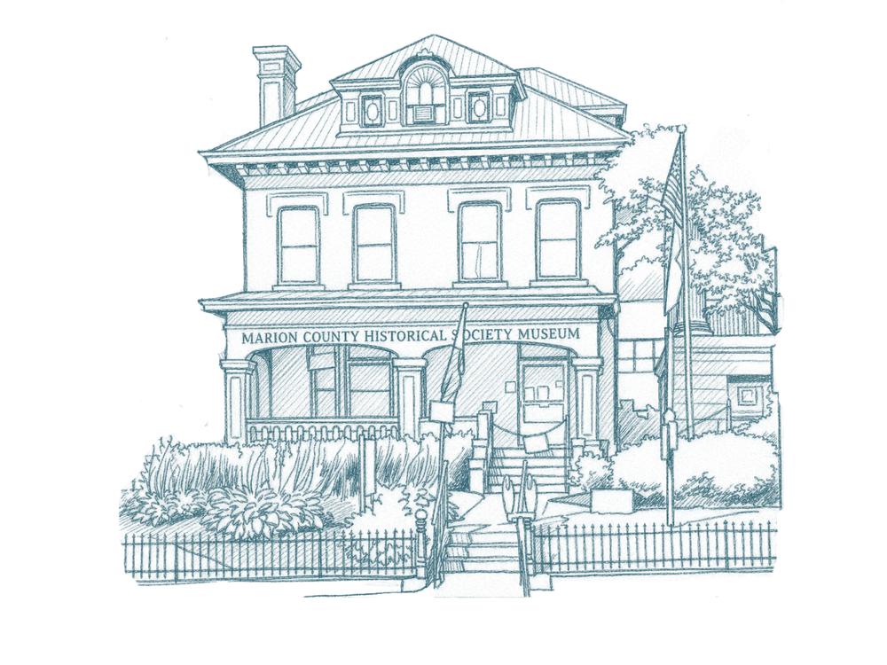 Hand-drawn illustration — Fairmont, Marion County, WV