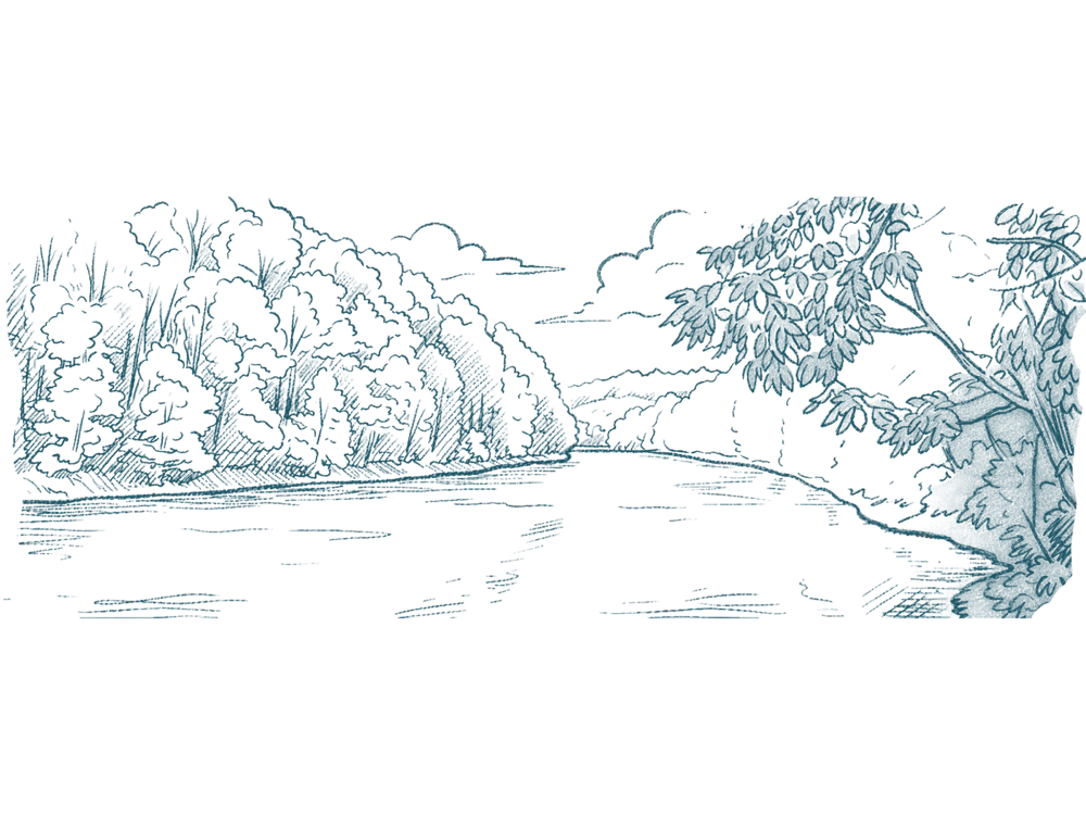 Hand-drawn illustration — Rivesville, Marion County, WV