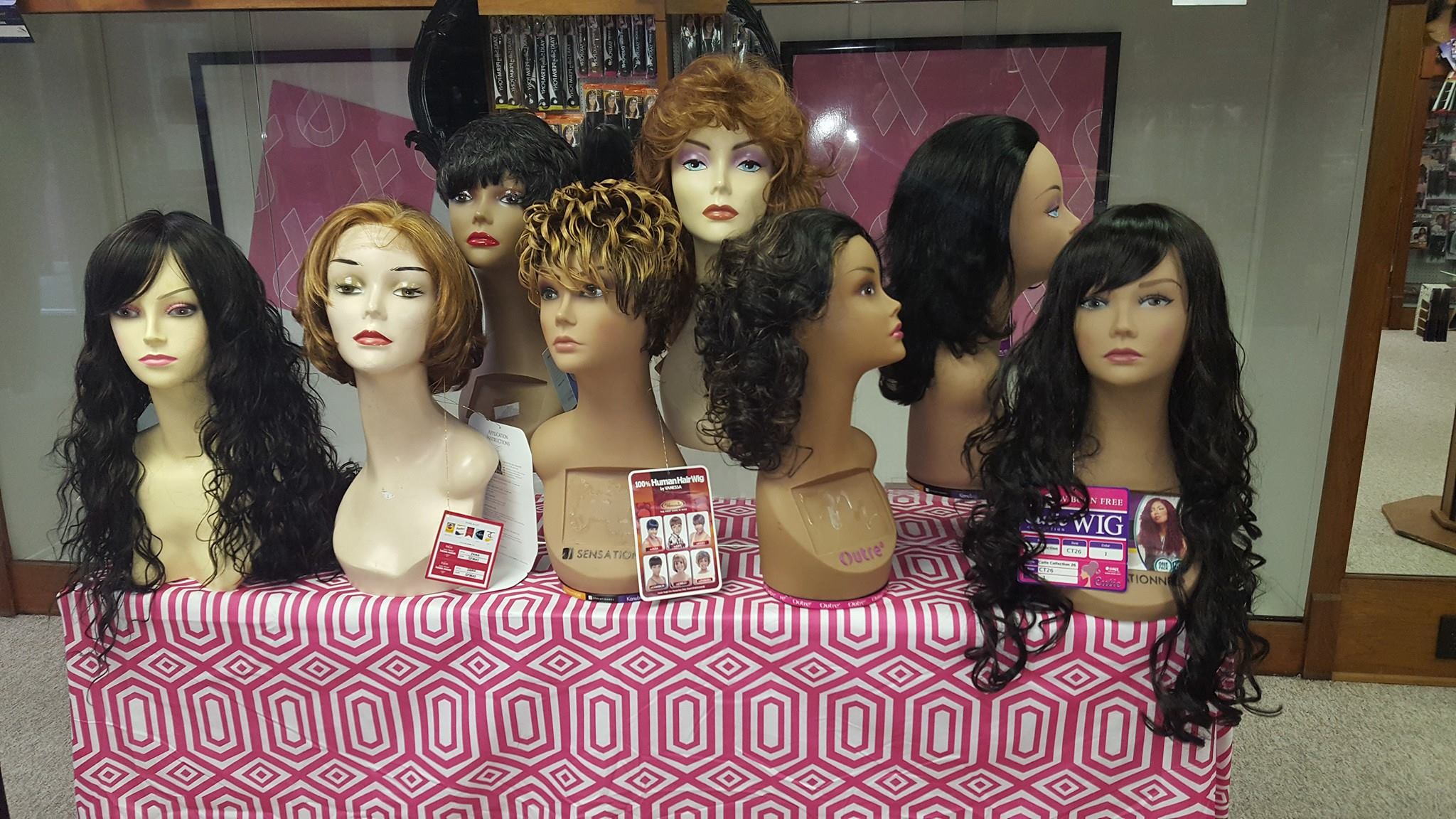 wigs on mannequin heads